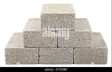 Sechs Blöcke in grauen Betonbau (aka Betonklotz Brise Block Zement Block Stiftung Block Besser Block; Stockfoto