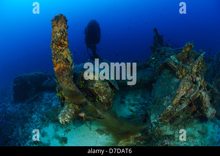 B-24 Liberator Bomber Wrack, Vis, Adria, Kroatien Stockfoto