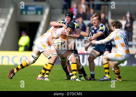 Salford, UK. 4. Mai 2013.  während das Aviva Premiership Rugby-Match zwischen Verkauf Haie und London Wasps aus Salford-City-Stadion. Bildnachweis: Aktion Plus Sportbilder / Alamy Live News Stockfoto