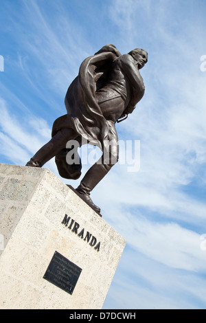 Statue von Francisco de Miranda, Malecón, Havanna, Kuba Stockfoto