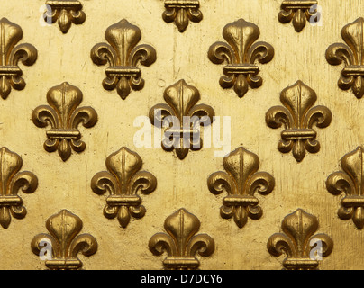 Fleur de Lis Muster In Gold Stockfoto