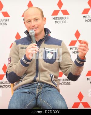 Badminton, UK. 4. Mai 2013. Michael Jung [GER] an der Medienkonferenz von Mitsubishi Motors Badminton Horse Trials.  Michael führt den Wettbewerb geht in die Langlauf-Phase. Mitsubishi Motors Badminton Horse Trials statt zwischen dem 2. und 6. Mai 2013. Picture by Stephen Bartholomäus/Alamy Live-Nachrichten Stockfoto