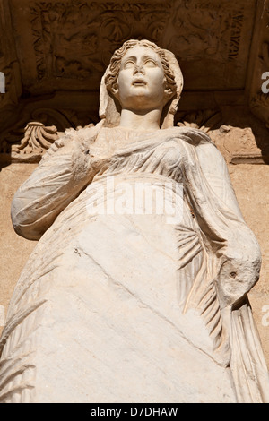 Statue von Bibliothekskultur Bibliothek in Ephesus, Türkei Stockfoto