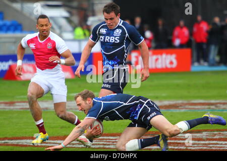 Glasgow, Vereinigtes Königreich. 4. Mai 2013.  während der Glasgow Emirates Airline Glasgow 7 s aus Scotstoun. Schottland 7 V England 29. Bildnachweis: ALAN OLIVER / Alamy Live News Stockfoto