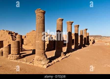 Kolonnade des großen Tempels, Musawwarat es-Sufra, Nord-Sudan Stockfoto