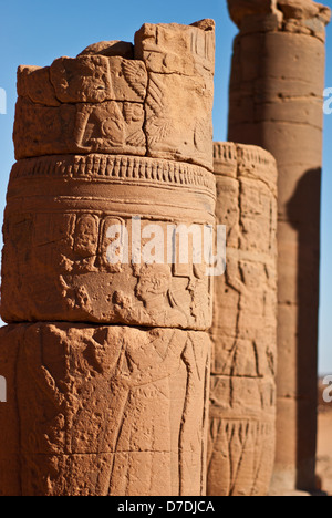 geschnitzte Säulen, Musawwarat es-Sufra, Nord-Sudan Stockfoto