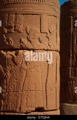 Geschnitzte Säule, Musawwarat es-Sufra, Nord-Sudan Stockfoto