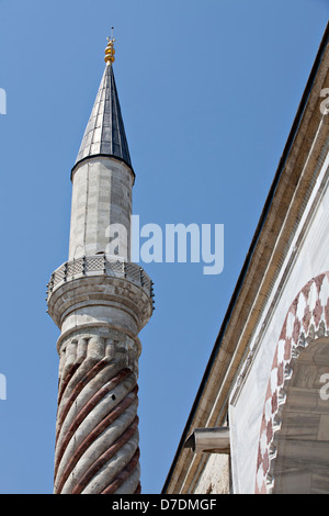 Minarett der Uc Serefeli Moschee in Edirne, Türkei Stockfoto