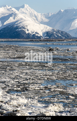 Turnagain Arm im Winter Stockfoto