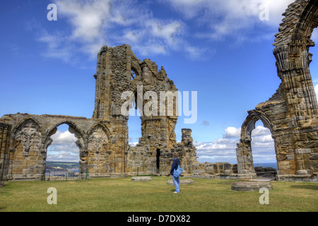 Ruinen von Whitby Abey in North Yorkshire, England. Stockfoto