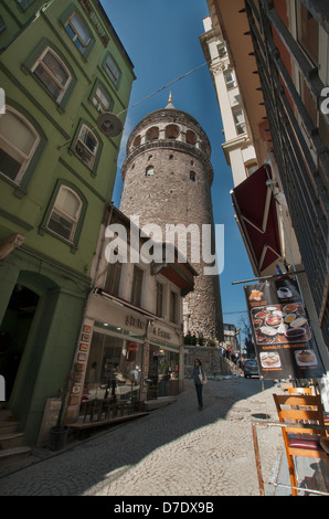 Der Galata-Turm, der Turm der Christus von den Genuesen genannt ist eine mittelalterliche Steinturm in Galata Viertel von Istanbul Stockfoto