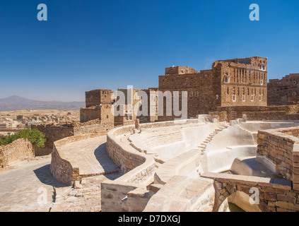 traditioneller Wasserzisterne in Shibam Dorf Jemen Stockfoto