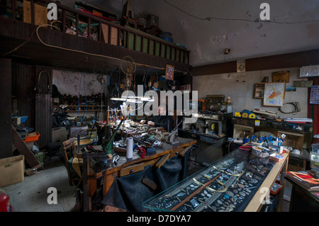 Silber Schmuck-Workshop im großen Basar, Istanbul, Türkei Stockfoto