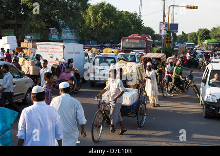 Überfüllten Straßen in New Dehli, Indien Stockfoto