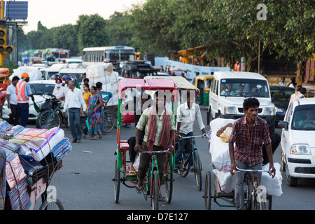 Überfüllten Straßen in New Dehli, Indien Stockfoto