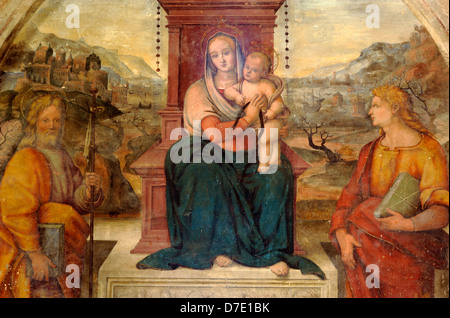 Italien, Umbrien, Montefalco, Kirche Sant'Agostino, Renaissancemalerei, Madonna della Cintola Stockfoto