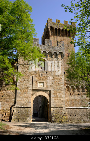 Italien, Toskana, Val d'Orcia, Agriturismo Spedaletto Schloss Stockfoto