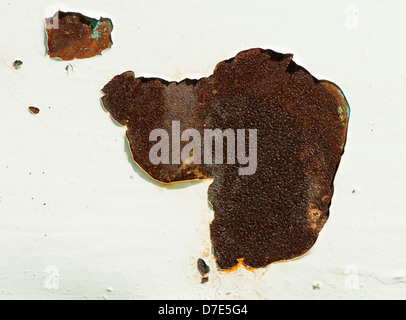 Rost und rissig Whie Farbe. Stockfoto