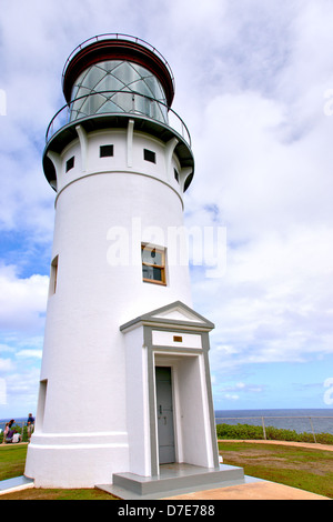 Der historische Leuchtturm von Kilauea auf Kauais North Shore. Stockfoto