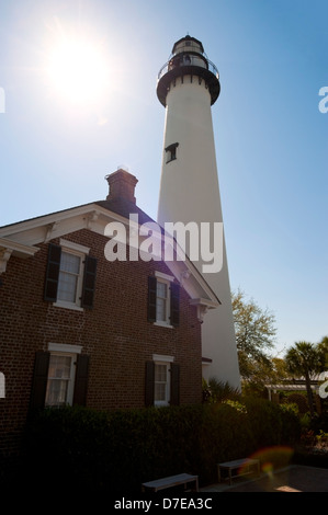 Der Leuchtturm auf St. Simons Island, Georgia Stockfoto