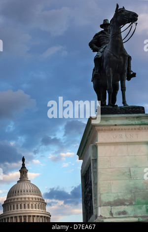 Ulysses U.S. Grant Equestrian Statue Bürgerkrieg Memorial Capitol Hill Washington DC Stockfoto