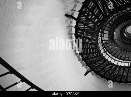 Das Innere der St. Augustine Florida Leuchtturm - Treppe nach oben Stockfoto