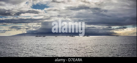 Blick von der malerischen Lāhainā Oceanfront in Maui Hawaii. Stockfoto