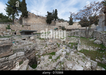 Bleibt der Teich von Bethesda in der Altstadt von Jerusalem, Israel