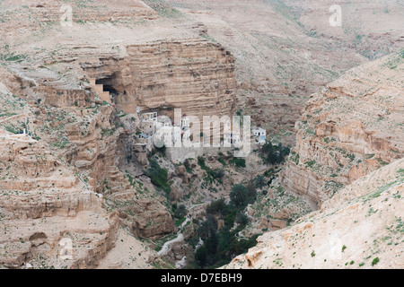 St.-Georgs Kloster zwischen Jerusalem und Jericho im Wadi Qelt, Israel Stockfoto