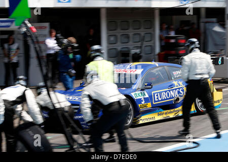 PitStop, 3 Gary Paffett (GB, HWA, DTM Mercedes AMG C-Coupé), Motorsport / DTM: Deutsche Tourenwagen Meisterschaft 2013 1. Runde in Hockenheim (D) Stockfoto