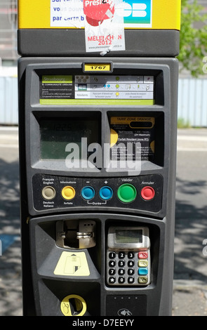 Parkplatz Ticket Maschine Straßburg Elsass Frankreich Stockfoto