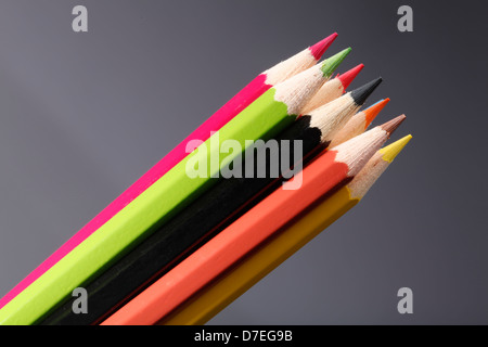 Farbstiften in Absprache Stockfoto