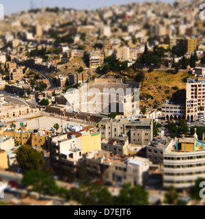 Das römische Theater ist eine antike römische Theater in Amman, Jordanien. Das Theater wurde während der Herrschaft von Antonius Pius gebaut. Jordanien. Stockfoto