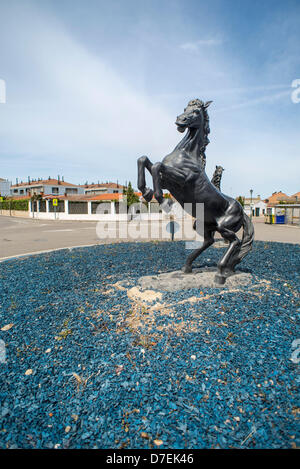 Städtebauliche Entwicklung des kleinen Dorfes La Muela, Saragossa, Spanien Stockfoto