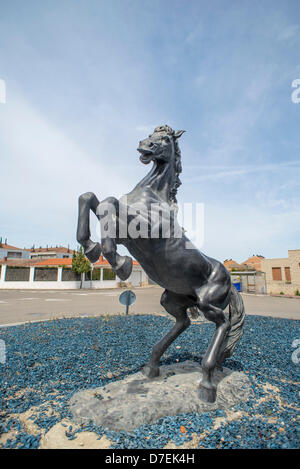 Städtebauliche Entwicklung des kleinen Dorfes La Muela, Saragossa, Spanien Stockfoto