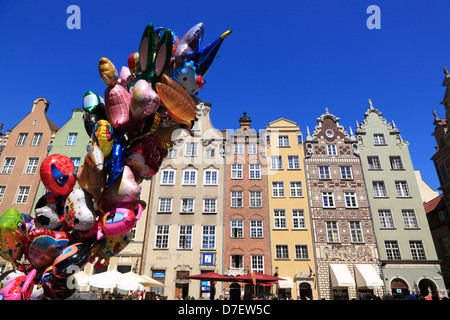 Danzig, Langer Markt, Dlugi Tark, langer Markt, Ballons zum Verkauf, Polen Stockfoto