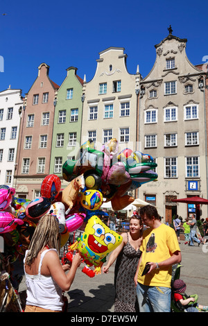 Danzig, Langer Markt, Dlugi Tark, langer Markt, Ballons zum Verkauf, Polen Stockfoto