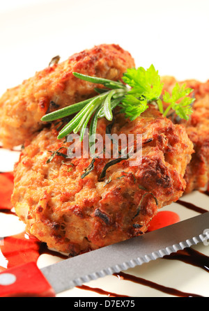 Gemüse Burger mit Balsamico-Essig-sauce Stockfoto