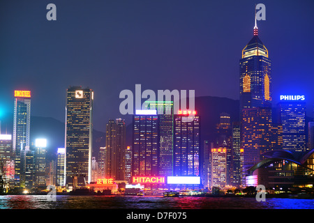 Hongkong, China, Blick über den Hafen. Stockfoto