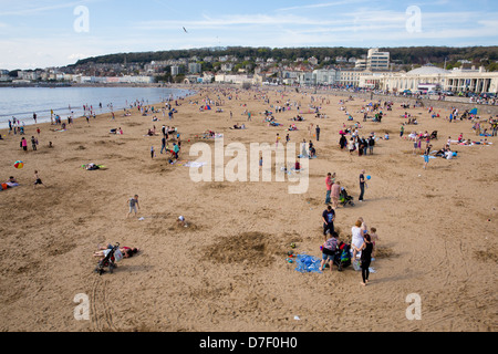 Thornleigh Somerset Bank Holiday strömen 6. Mai 2013, Massen an den Strand wie Temperaturen an einem sonnigen Tag Stockfoto