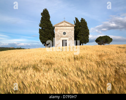 Vitaleta-Kapelle in San Quirico d ' Orcia, Toskana, Italien Stockfoto