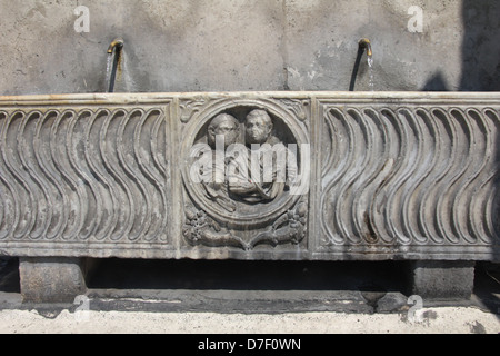 Wasser-Brunnen in die Piazza del Popolo in Rom Italien Stockfoto