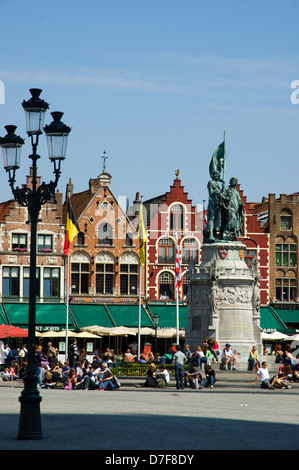 Der Grote Markt, Unesco World Heritage Site, Brügge, Brügge Westflandern Belgien Stockfoto