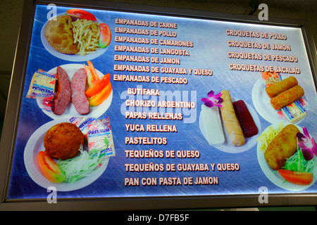 Miami Florida, West Flagler Street, El Palacio De Los Jugos, Restaurant Restaurants Essen Essen Essen Essen Essen Essen Essen Cafe Cafés Bistro, kubanische lateinamerikanische Küche, Speisen, Speisekarte, Stockfoto