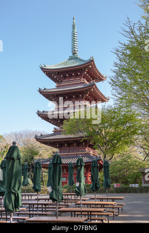 Kan'ei-Ji (Kaneiji) ist original fünfgeschossige Pagode in Ueno-Park, Tokio, Japan. Niemand Stockfoto