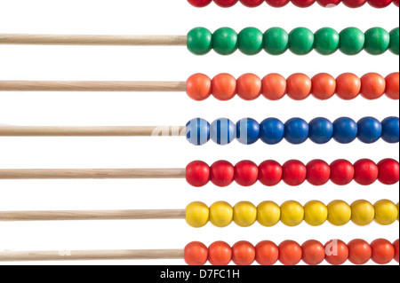 Bunte Kind Abacus isoliert auf weißem Hintergrund Stockfoto