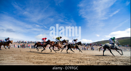 Glenbeigh Rennen Rossbeigh Strand, Kerry, Irland Stockfoto