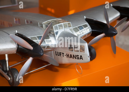 Modell des Passagierflugzeugs Junkers G-38, Flugzeug-Sammlung in der Nähe von Hermeskeil, Rheinland-Pfalz, Deutschland, Europa Stockfoto