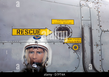 Modell, Jagdflieger mit einen Druckanzug, uns Luftwaffe, Symbol Schleudersitz, Flugzeug Sammlung Hermeskeil, Deutschland, Europa Stockfoto