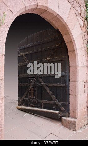 Detail der Burg Haut-Koenigsbourg, eine historische Burg liegt in einer Gegend namens 'Alsace"in Frankreich Stockfoto